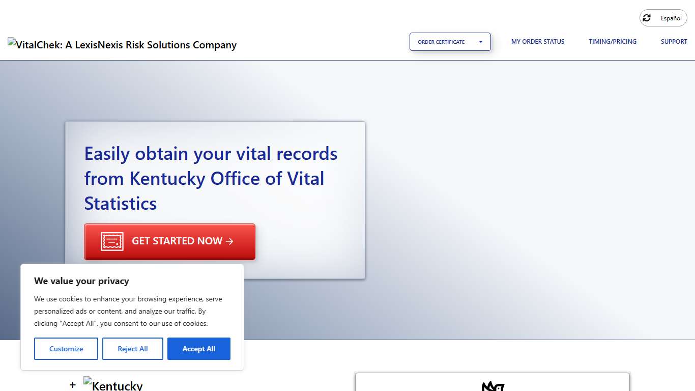 Kentucky Office of Vital Statistics (KY) Order Certificates - VitalChek